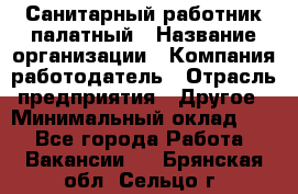 Санитарный работник палатный › Название организации ­ Компания-работодатель › Отрасль предприятия ­ Другое › Минимальный оклад ­ 1 - Все города Работа » Вакансии   . Брянская обл.,Сельцо г.